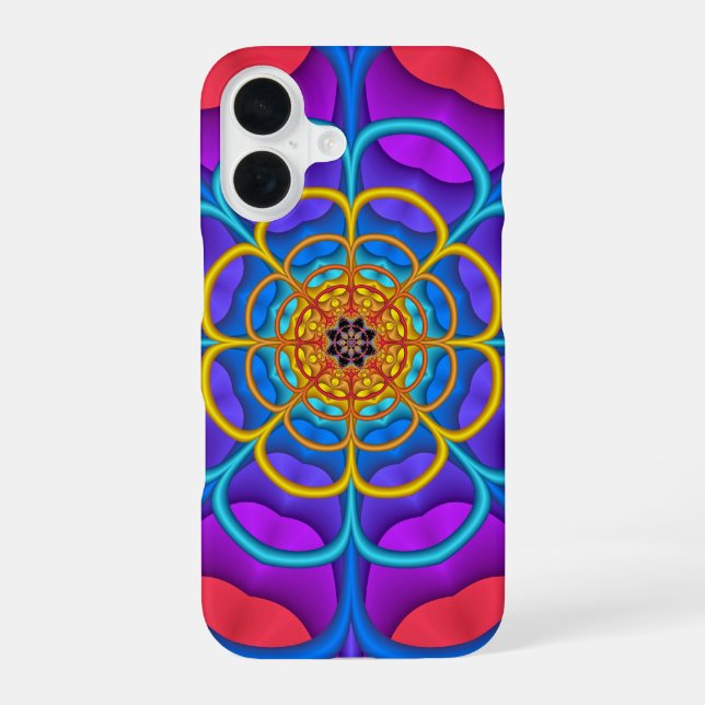 Decorative abstract Flower shape iPhone 16 Case (Back)