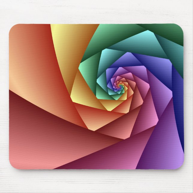 Decorative abstract mousepad Spiral rainbow (Front)