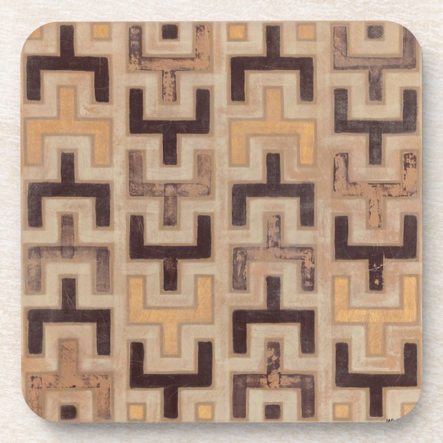 Decorative African Mudcloth Pattern Coaster (Front)