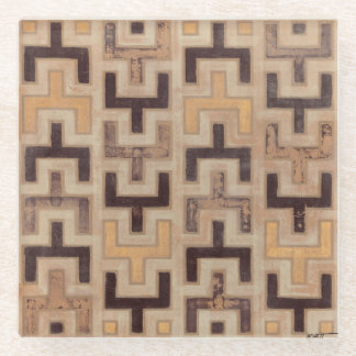 Decorative African Mudcloth Pattern Glass Coaster