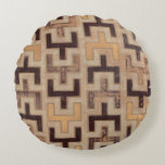 Decorative African Mudcloth Pattern Round Cushion<br><div class="desc">Decorative African mudcloth pattern by Norman Wyatt Jr. featuring geometric shapes that seem to fit together. Fans of Tetris or geometric shapes should make this purchase today!</div>