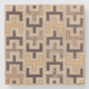 Decorative African Mudcloth Pattern Stone Coaster