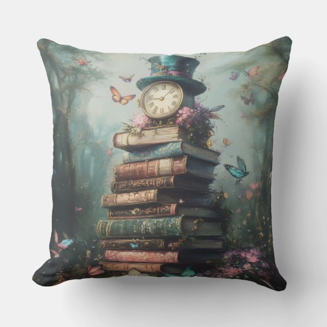 Decorative Alice in Wonderland Throw Pillow (Front)