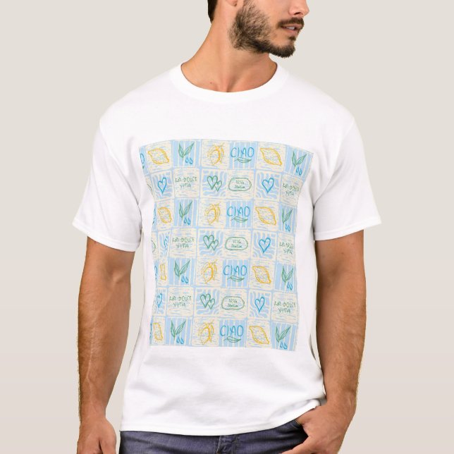 Decorative Amalfi style seamless pattern T-Shirt (Front)