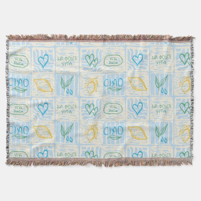 Decorative Amalfi style seamless pattern Throw Blanket (Front)