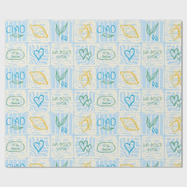 Decorative Amalfi style seamless pattern Wrapping Paper (Flat)
