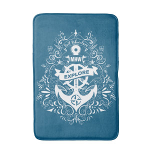 Decorative Anchor custom monogram bath mats