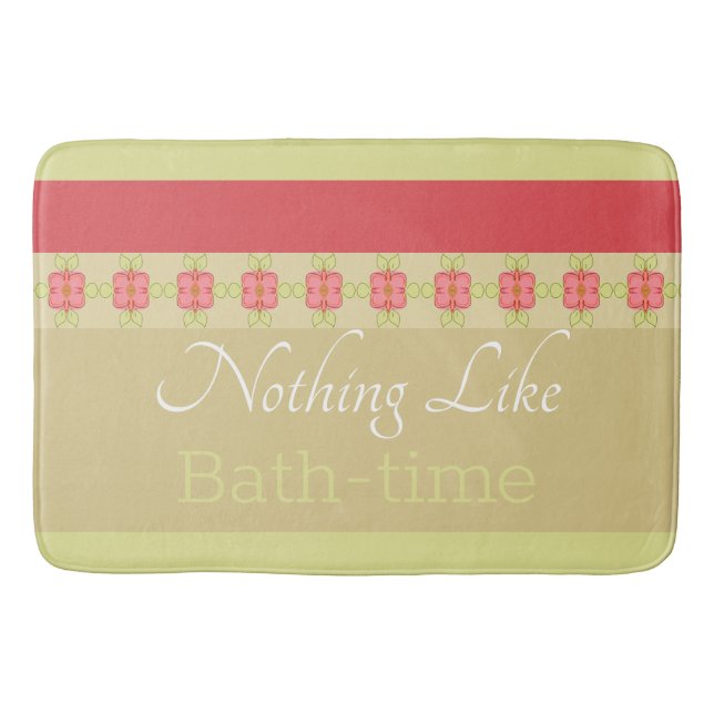 Decorative And Stylish Floral Accented Bath Mat (Front)