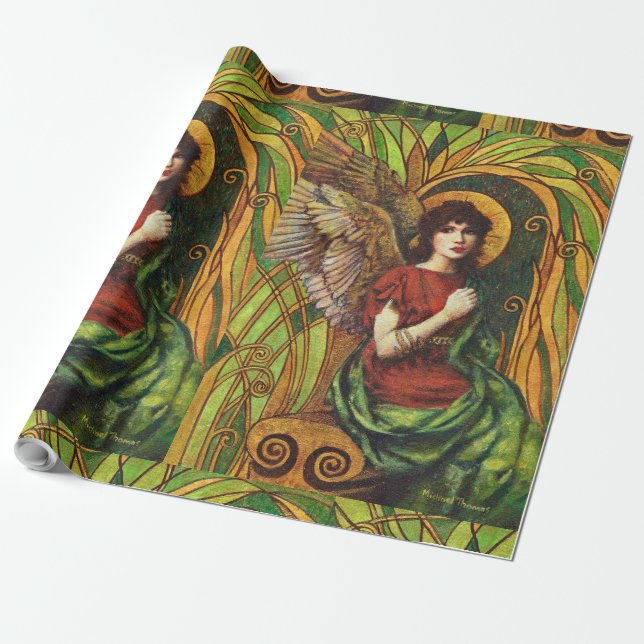 Decorative Angel Design Wrapping Paper (Unrolled)