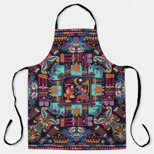 Decorative animals: colourful ethnic design. apron