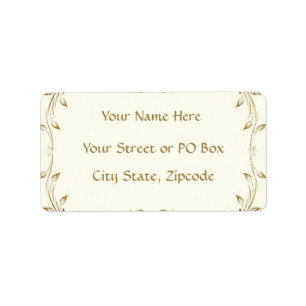 Decorative Antique Gold Border Wedding Label