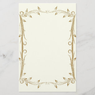 Decorative Antique Gold Border Wedding Stationery