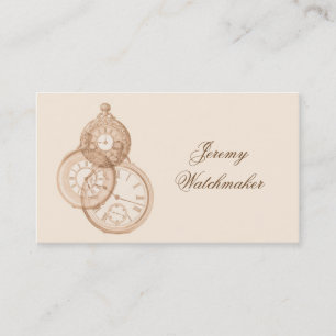 Decorative antique pocket watches in brown business card