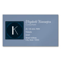 Decorative Art Deco Blue Square Monogram