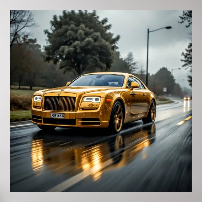 Decorative Art - Driving In The Rain #3 Poster (Front)