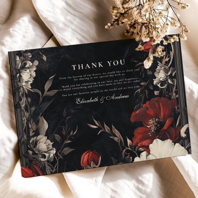 Decorative Art Nouveau Floral Wedding Thank You Card (Creator Uploaded)
