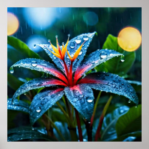 Decorative Art - Rain Drops On The Leaves #3 Poster
