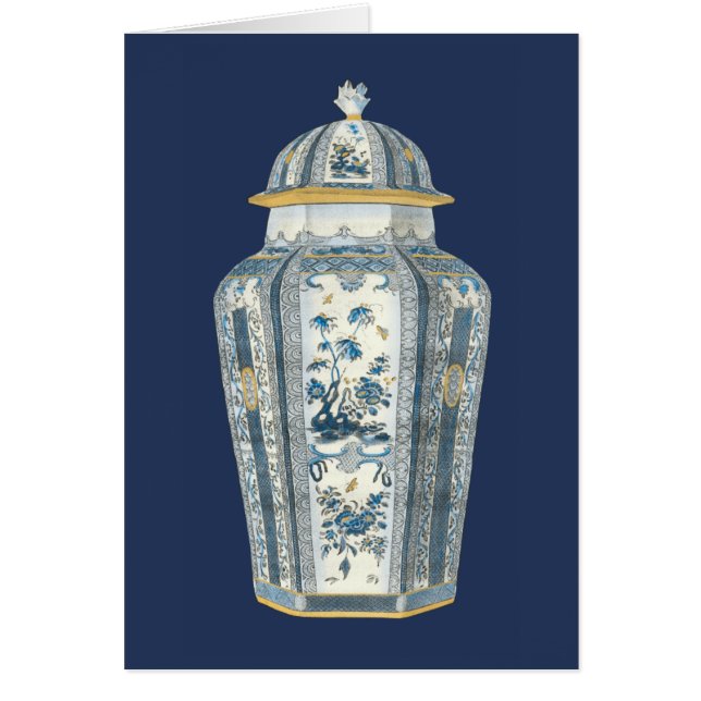 Decorative Asian Urn in Blue & White (Front)