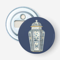 Decorative Asian Urn in Blue & White
