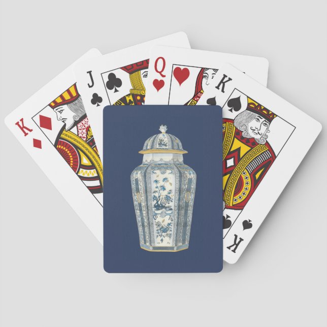 Decorative Asian Urn in Blue & White Playing Cards (Back)