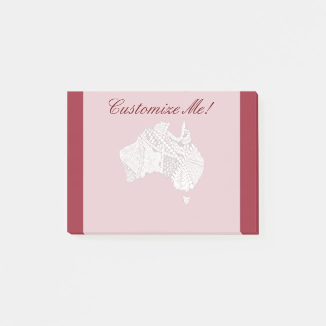 Decorative Australia Map Art Post-it Notes (Front)