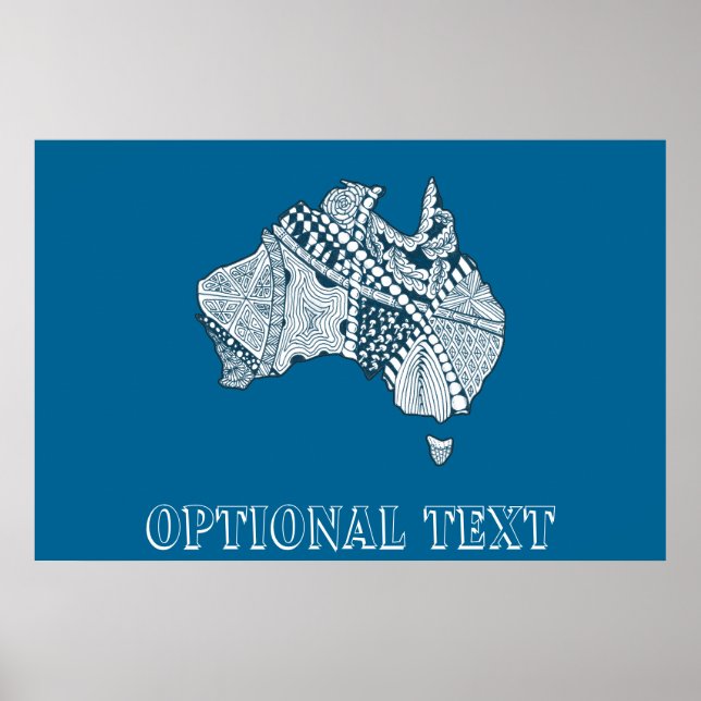 Decorative Australia Map Art Poster (Front)