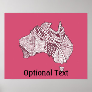 Decorative Australia Map Art Poster