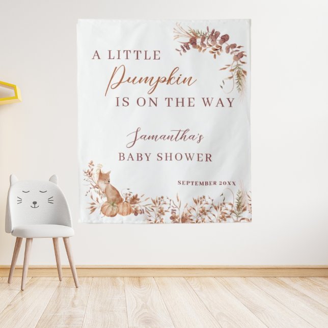 Decorative Autumn Terracotta Fox Pumpkin Tapestry (Creator Uploaded)