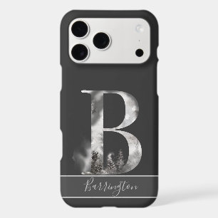 Decorative B Monogram with Name, Grey