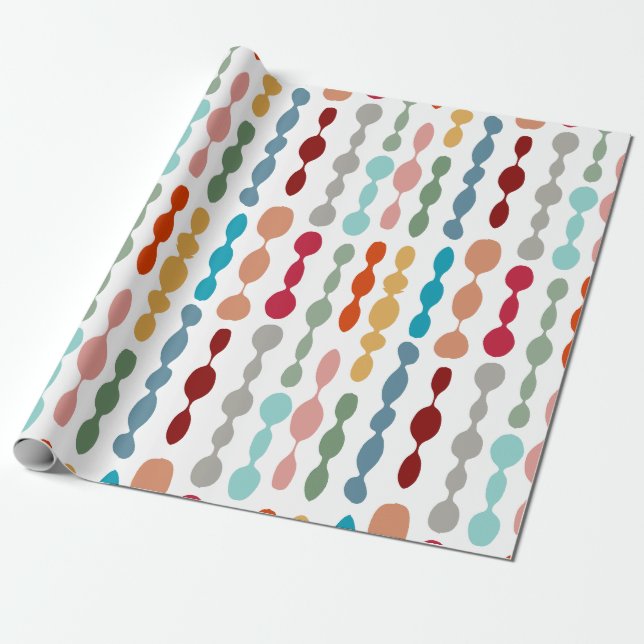 Decorative Barbells Wrapping Paper (Unrolled)