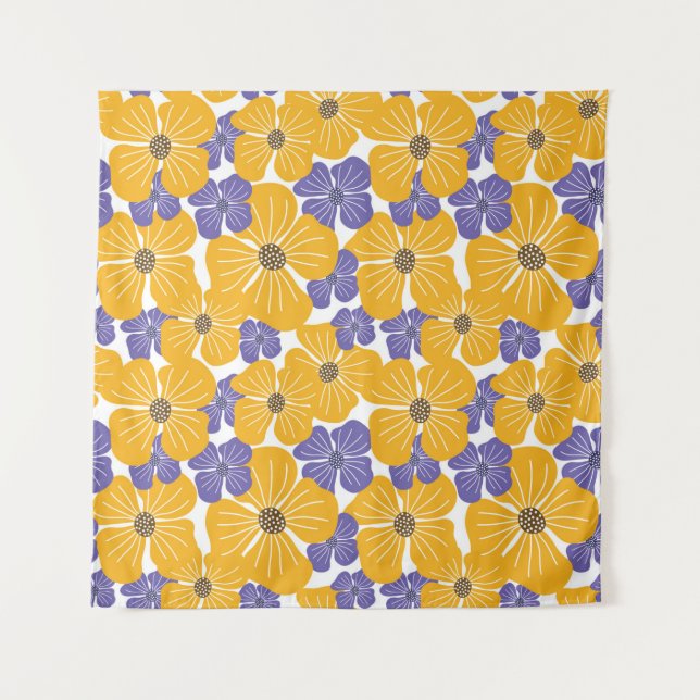 Decorative beautiful abstract modern style floral  tapestry (Front)