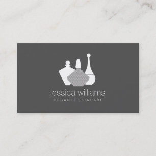 Decorative Beauty Containers Cosmetologist Grey Business Card