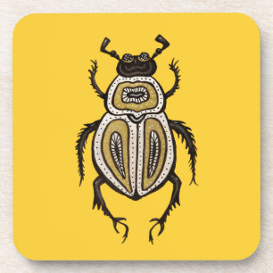 Decorative Beetle Entomology Art Coaster