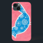 Decorative Bird with Patterns on Pink Background iPhone 13 Case<br><div class="desc">Megan Meagher created this lovely painting of a decorative bird with floral patterns,  resting on a pink background. Have an empty wall in your nursery? This would make a great choice to fill it up!</div>