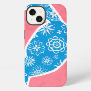Decorative Bird with Patterns on Pink Background iPhone 13 Case