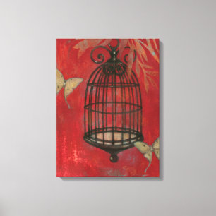 Decorative Birdcage with Butterflies Canvas Print