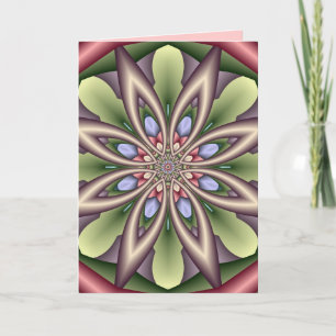 Decorative Birthday card with Fantasy Flower
