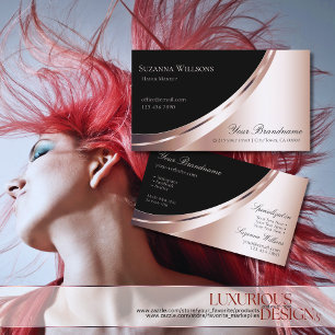 Decorative Black and Rose Gold Decor Luxurious Business Card