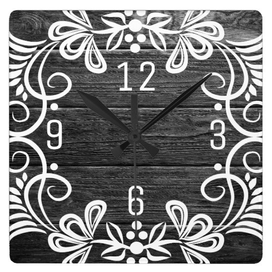 Decorative Black And White Distressed Wood Square Wall Clock Zazzle Co Uk - White Distressed Wood Wall Clock Decorative Black And White Distressed Wood Square Wall Clock Zazzle Co Uk - White Distressed Wood Wall Clock