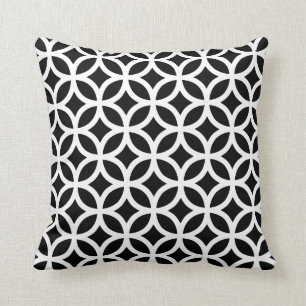 Decorative Black and White Geometric Cushion