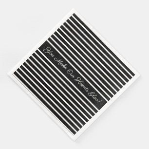 Decorative Black and White Napkin