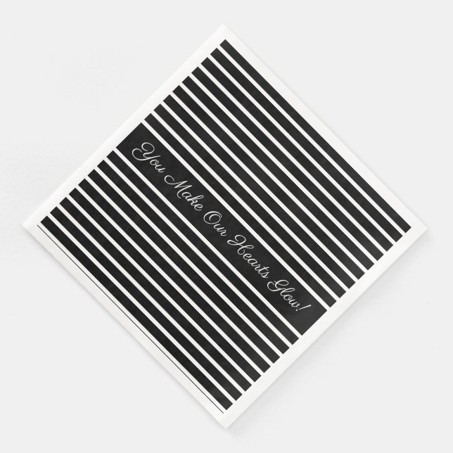 Decorative Black and White Napkin (Corner)
