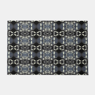 Decorative black and white pattern doormat