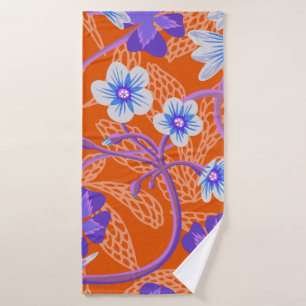 Decorative blooming wildflowers. Summer floral bac Bath Towel