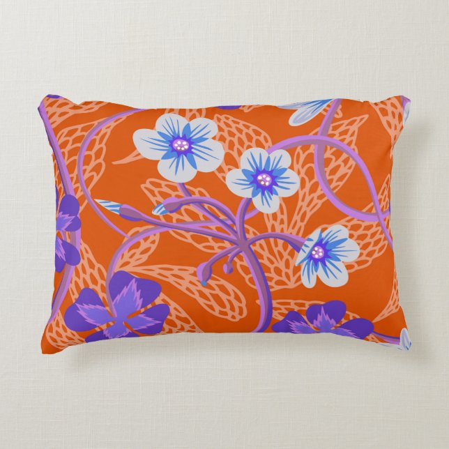 Decorative blooming wildflowers. Summer floral bac Decorative Cushion (Front)