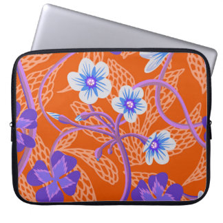 Decorative blooming wildflowers. Summer floral bac Laptop Sleeve