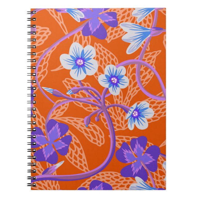 Decorative blooming wildflowers. Summer floral bac Notebook (Front)