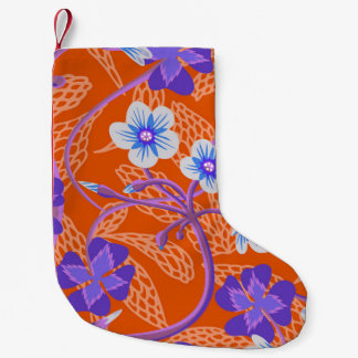 Decorative blooming wildflowers. Summer floral bac Small Christmas Stocking