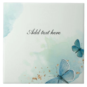 Decorative Blue Butterflies template Tile