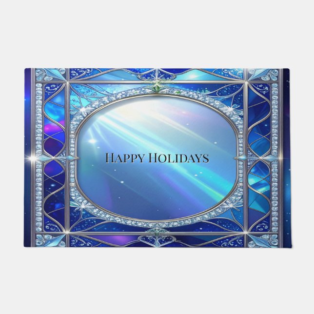 Decorative Blue Doormat (Front)